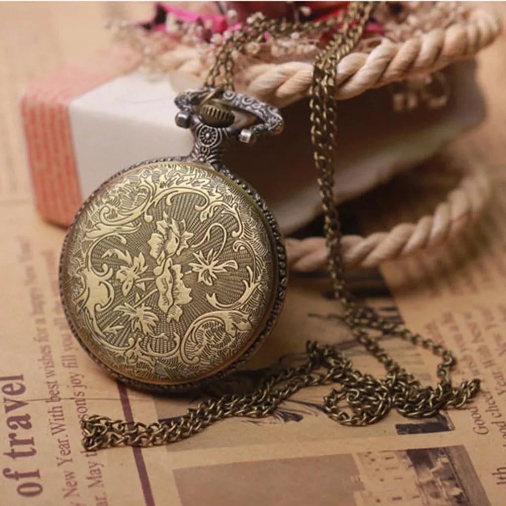 

Susenstone Brand New Men Pocket Watch Black Alloy Roman Numerals Quartz Clock Men Casual Pocket Watch F708