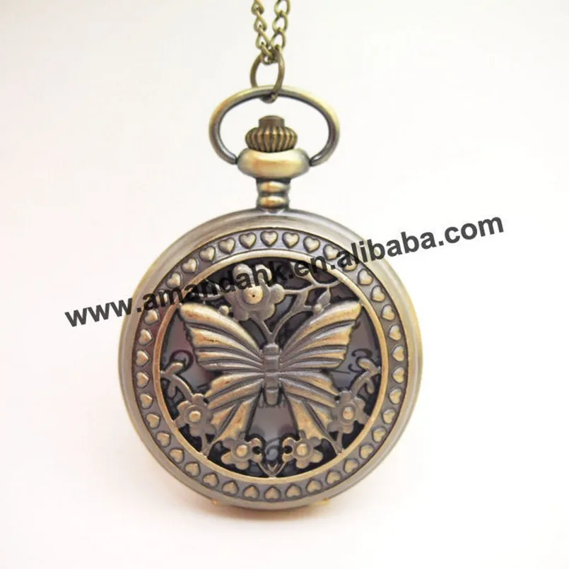 

100pcs/lot nice classical carved flower bronze ladies quartz pocket watch,necklace dress pocket watch for woman watch