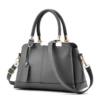 

Fashion Grey Color PU Women Handbag Cusual Office Lady Tree Pendant Decoration Shoulder Bag Tote Crossbody Messenger