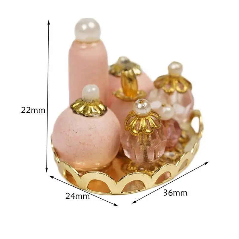 Dongzhur 1:12 Кукольный дом мини спальня аксессуары для ванной комнаты розовый поднос для парфюмерии кукольная мебель игрушки аксессуары