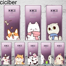 Ciciber Cartoon Hond Kat Cover Voor Samsung Galaxy Note 9 Case 8 5 4 3 Phone Cases Soft TPU Coque capinha Shell Capa Fundas(China)