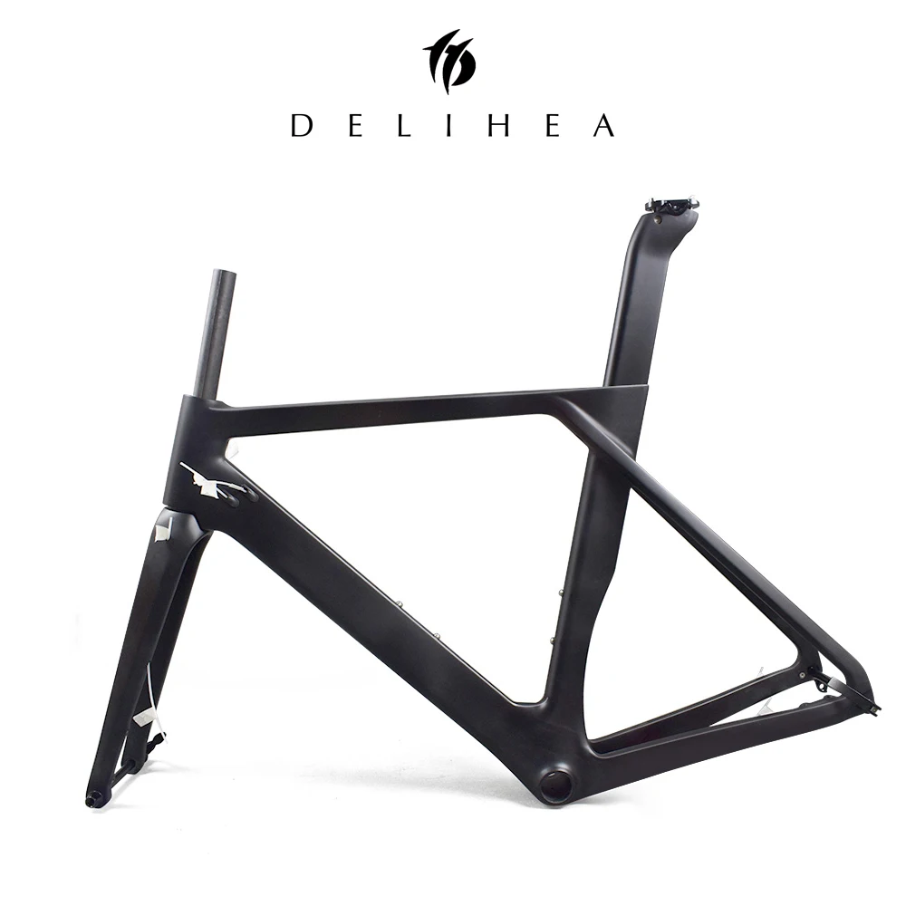 

DELIHEA 2019 New Design Carbon Disc Road Frame XDB/DPD Available Disk Bike Frame BB86 Naked Black Bicycle Frame