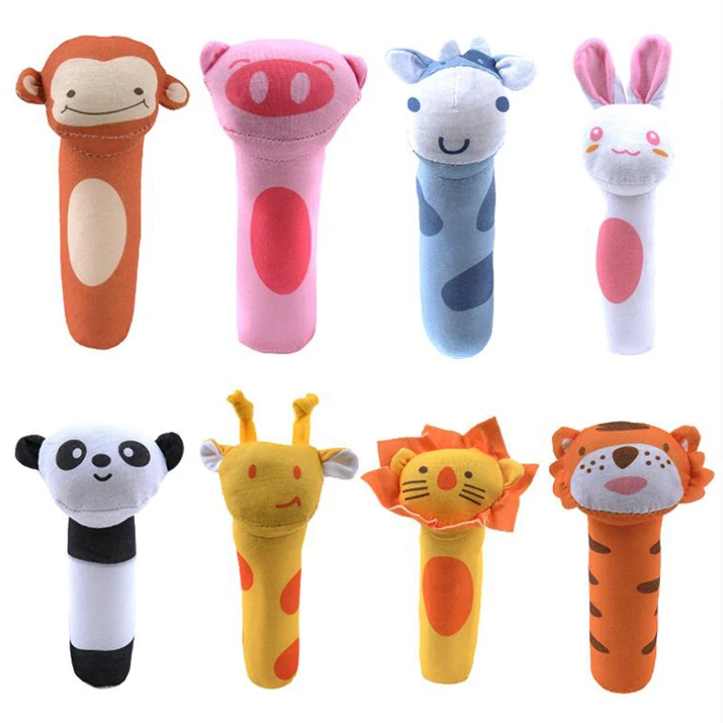 

Cute Plush Animal Hand Bells Baby Toys Baby Rattle Ring Bell Toy Newborn Infant Early Educational Doll Gifts New Designs Toy