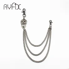

New Street Punk Rock Style Motorcyle Men Belts Chain Three Layer Stainless Bullet Buckle Jeans Pants Belly Waist Chain DR106