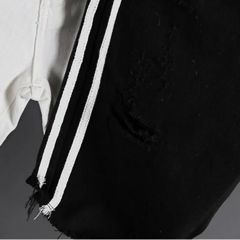 2019 новые мужские летние короткие брюки классические рваные узкие прямые черные джинсы Короткие Masculino ковбойские повседневные шорты