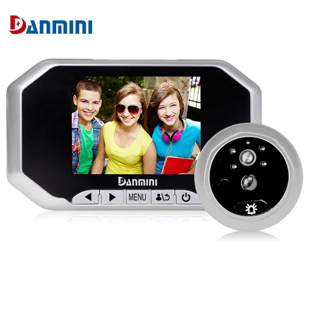 

DANMIN 3.5 door camera 12v doorbell LCD color Screen Door Peephole Viewer Camera Door Eye Video record 140 Degrees Night vision