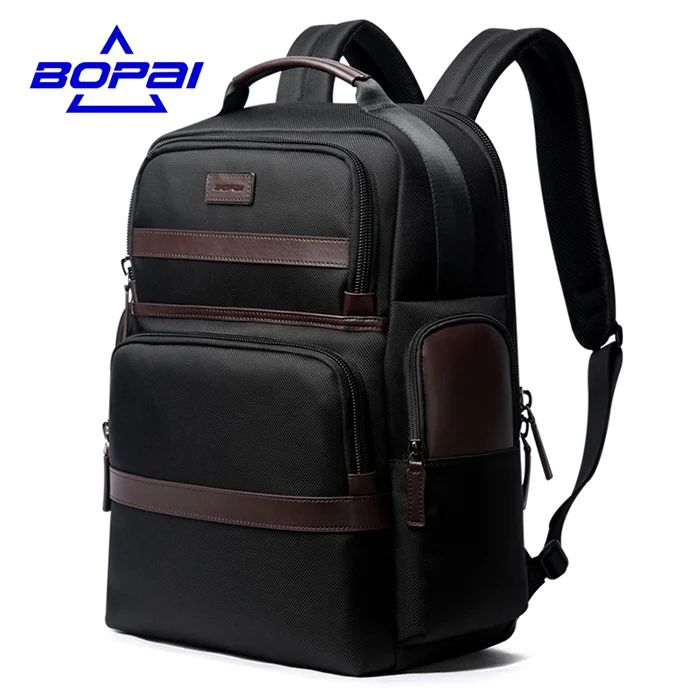 BOPAI рюкзак для ноутбука с защитой от воров и USB зарядкой 15,6 дюймов для wo мужчин, крутой рюкзак для путешествий с карманом для бутылки с водой, мужской рюкзак - Цвет: Black