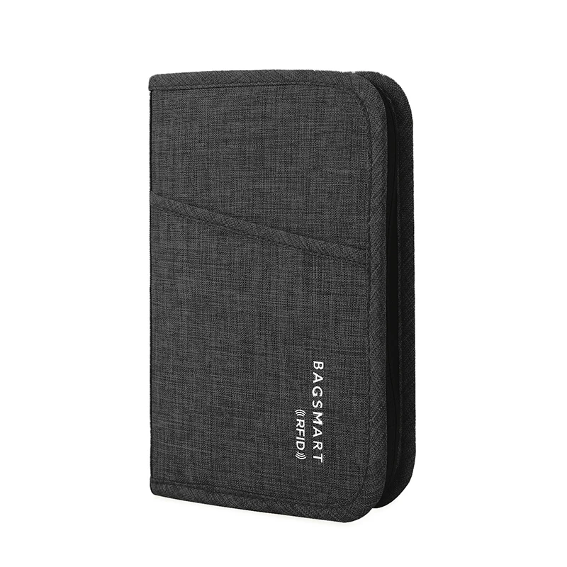 BAGSMART Multifunctional RFID Travel Bag for Passport  ID Card Credit Card Men Zipper Clutch Wallet Travel Organizer Bag