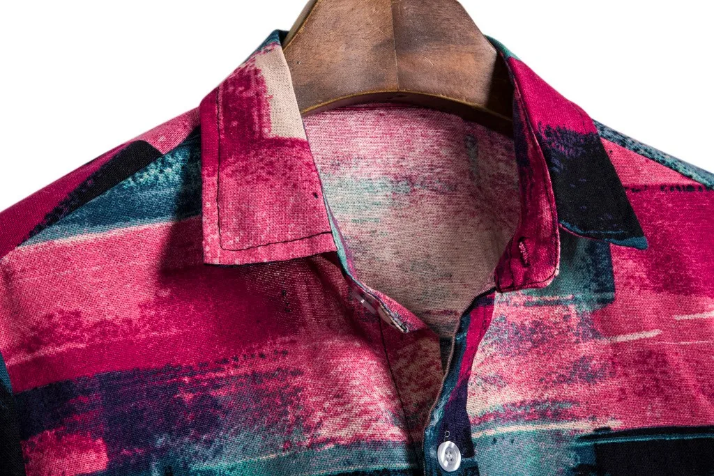 Womail Новое поступление мужские пляжные Гавайские рубашки с коротким рукавом повседневные рубашки с принтом обычного размера плюс 2XL модная мужская одежда