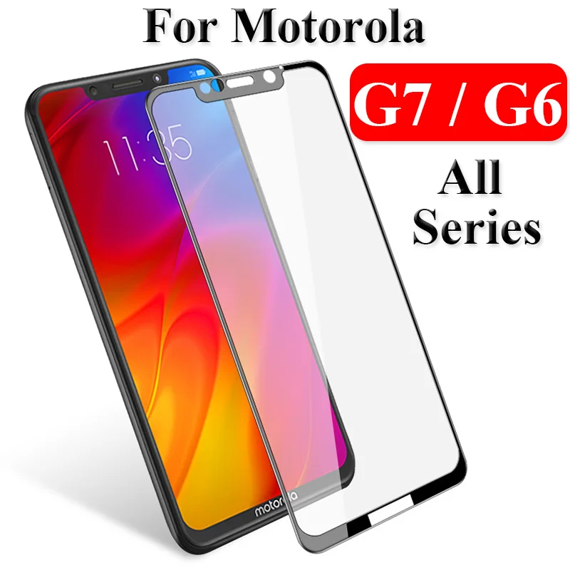 

Full Cover Glass On For Moto G7 G6 plus play power Screen Protector For Motorola g7plus g6plus g 7 6 Protective Tempered Glas 9H
