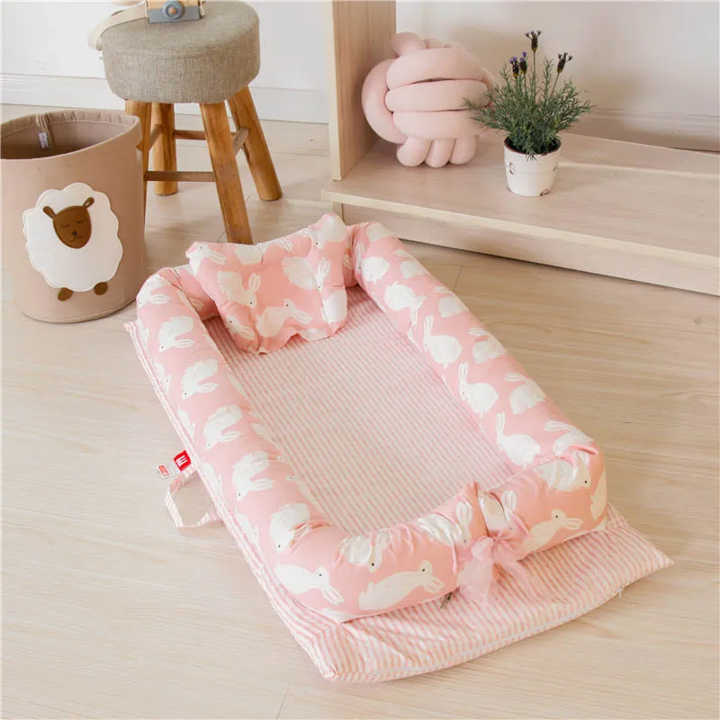 Съемная Милая спальная кровать для новорожденных, подушка, моющаяся детская защита для кроватки, колыбель для малышей, колыбель, люлька, гнездо для 0-1 года - Цвет: A11