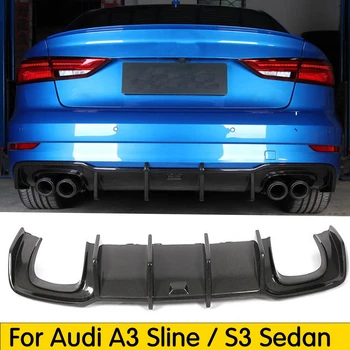 

Carbon Fiber Rear Bumper Lip Diffuser for Audi A3 S3 A3 Sline / S3 Sedan 2017 2018 2019 (Not fit standard A3)