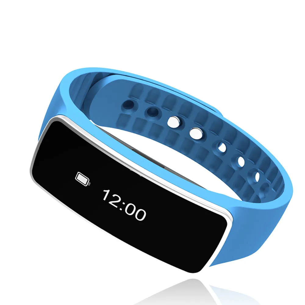 Blue Легкий длинный экран умный Браслет для iPhone Bluetooth умные часы Спорт Шагомер камера для samsung совместимый умный - Цвет: Blue