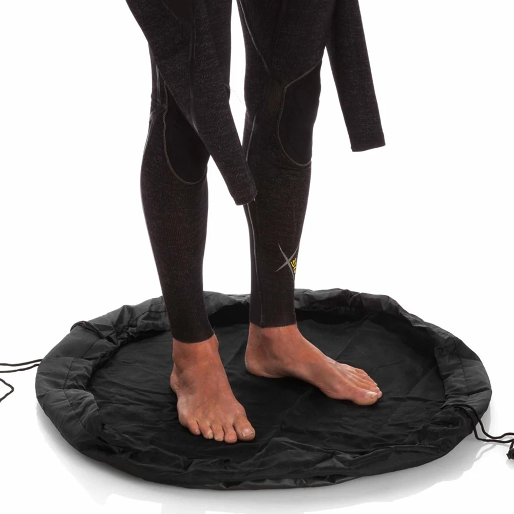 

Universal Surfing Wetsuit Change Mat/ Waterproof Nylon Carry Bag Black Storage Changing Mat Wetsuit Handle Straps Surf Bag