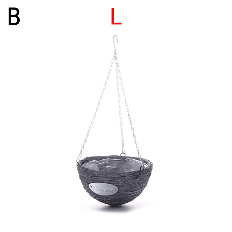 Балкон плетеная корзина для цветов садовый горшок для роста горшок сумка подвесной ротанговый ваза для сада украшения дома стены