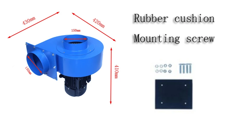 1.5kw 150 мм диаметр трубопровода крупные промышленные дымоудаления centrfigual вентиляции приточного вентилятора с механическим приводом 380v 3ph мотор