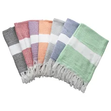 Summer Cotton Quick Dry Shower Bath Towels Striped Beach towel Toalla playa Fouta towels Tassel Scarf