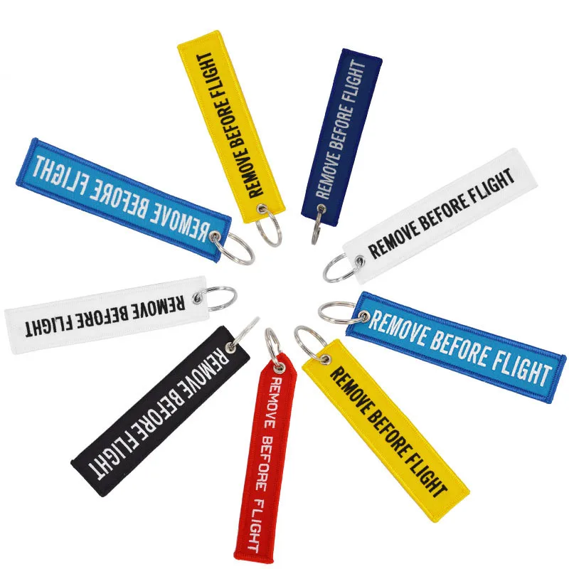 3Pcslot Remove Before Flight keychains For Aviation Gifts Embroidery Customize Keychains Keyring key Holder Cars sleutelhanger  (2)