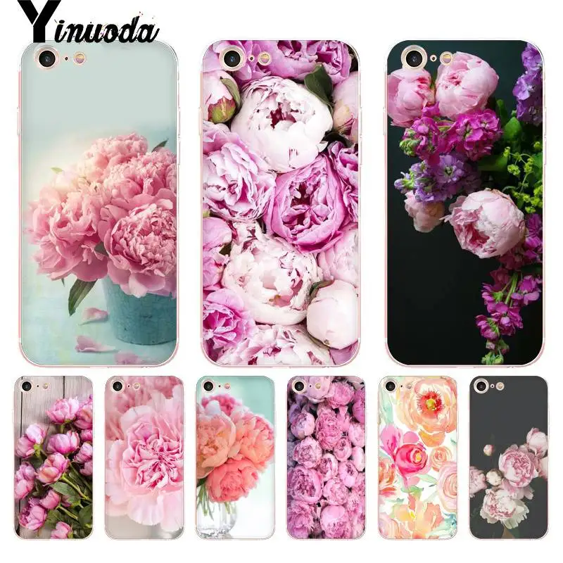 Yinuoda цветок розовый Пионы Пион Coque Shell чехол для телефона для iPhone 8 7 6 6S Plus X 10 5 5S SE 5C XS XR11 11pro 11promax