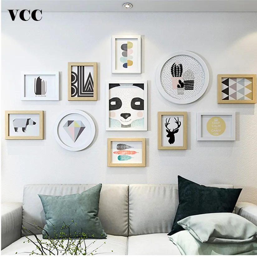 11pcs Nordic Photo Frames Set Home Decoration Wedding Love Wooden Pictures Frame Photo Best Gift