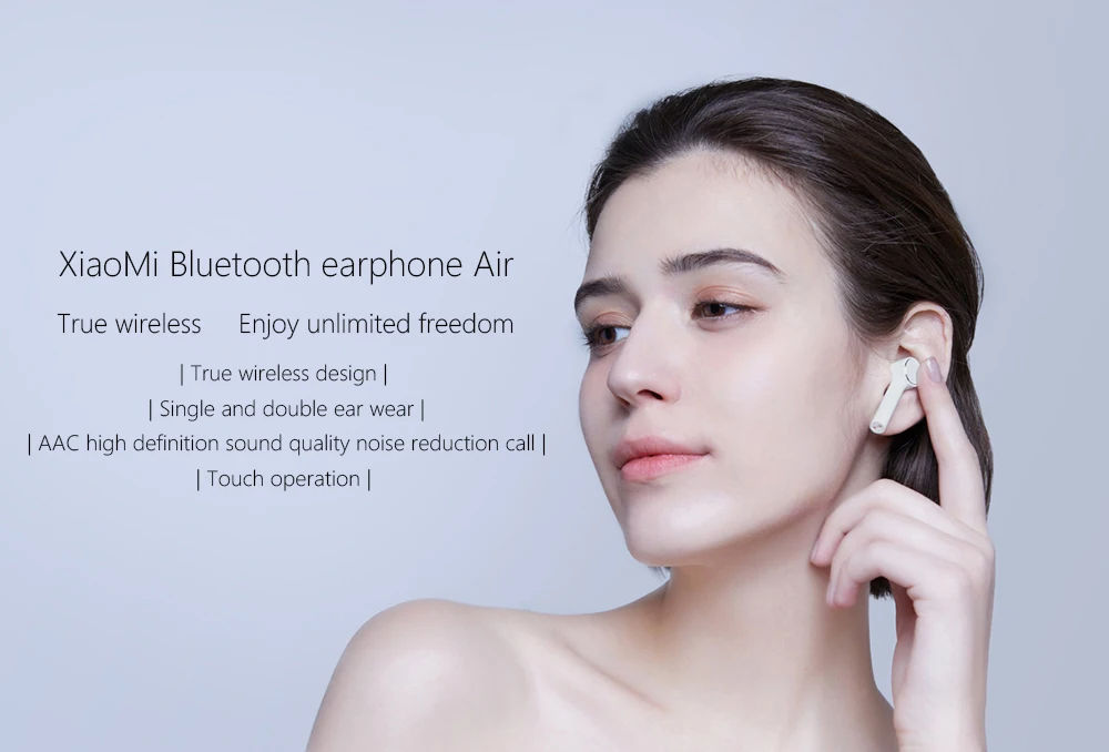 Xiaomi Air TWS AAC HD настоящие беспроводные Bluetooth наушники с шумоподавлением умные сенсорные двусторонние наушники для звонков