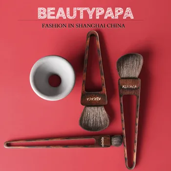 

Beautypapa Triangle Design Makeup Brush Set Goat Hair Blush Brush HighLight EyeShadow Brush Handmade Professional