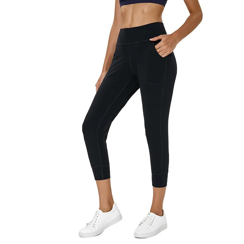 Najtaniej Kobiety sport Jogger Capris Running Active Lounge Crop z boczne kieszenie naga uczucie rajstopy lekkie elastyczne legginsy