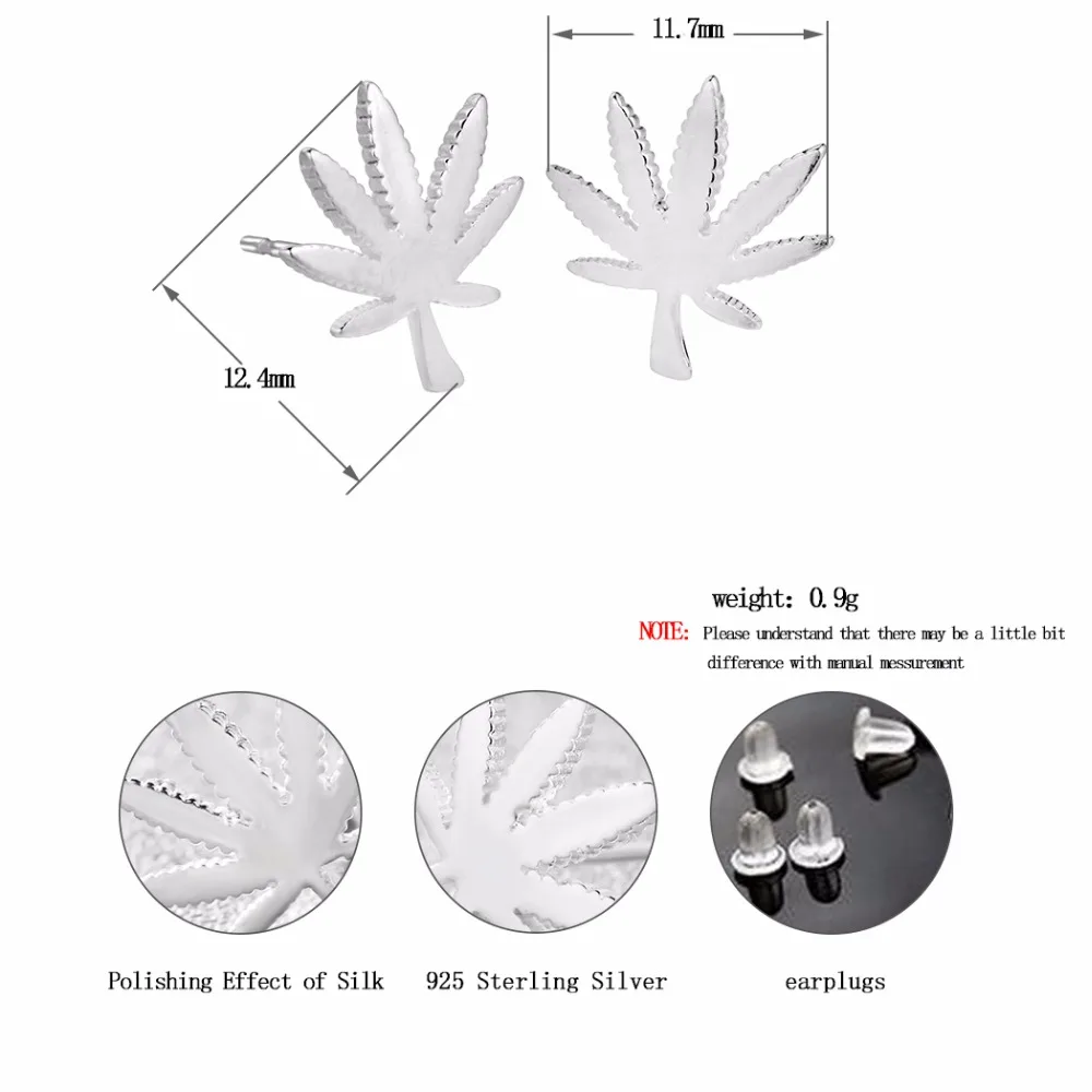 QIAMNI-925-Sterling-Silver-Flower-Maple-Leaves-Stud-Earrings-Party-Birthday-Gift-for-Men-Girls-Women