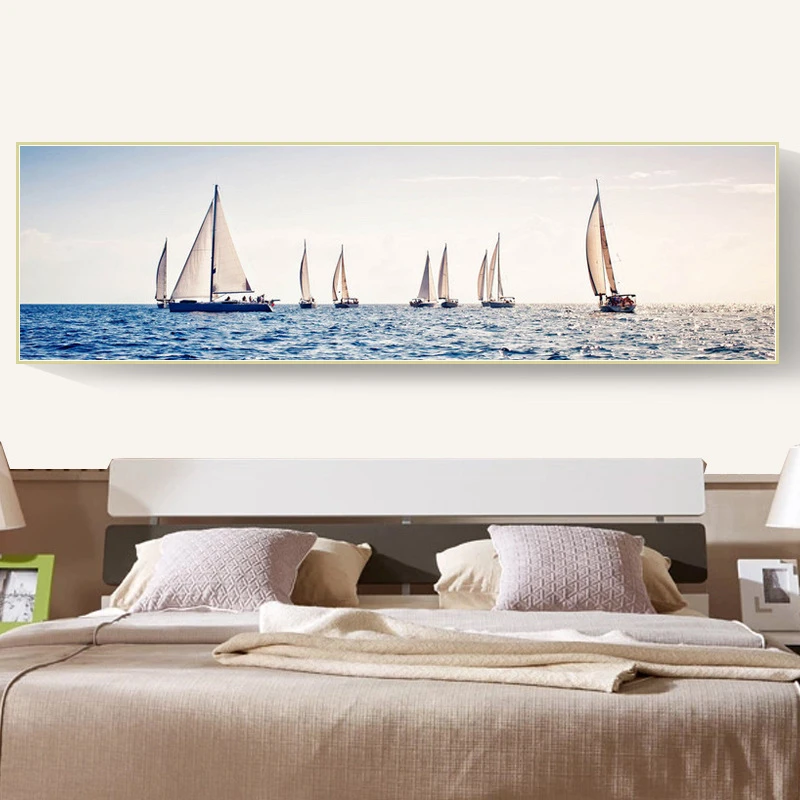 5D Diamond Embroidery Rhinestones Sails In The Sea Picture Of Rhinestones  Full Package Diamond Painting Cross Stitch Needlework