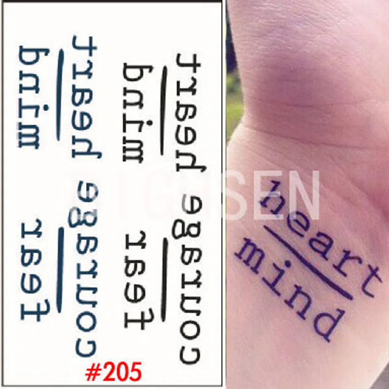 Black Letters Tattoos Temporary Fake Slip On Tattoo Arm Temporary Tatto