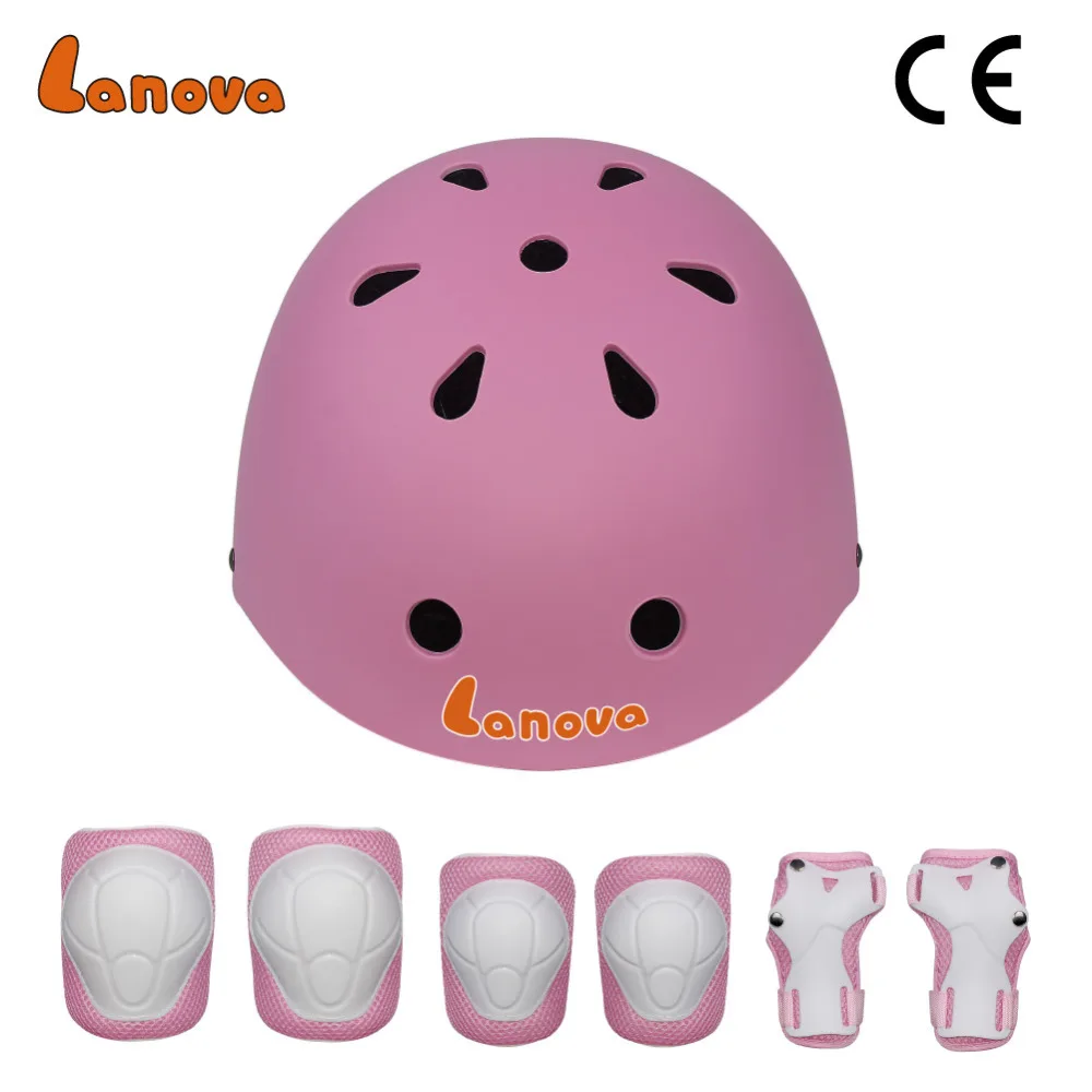 

Lanova skateboard bike protection kit helmet knee pad elbow pad wrist guard seven sets of children men and women universal