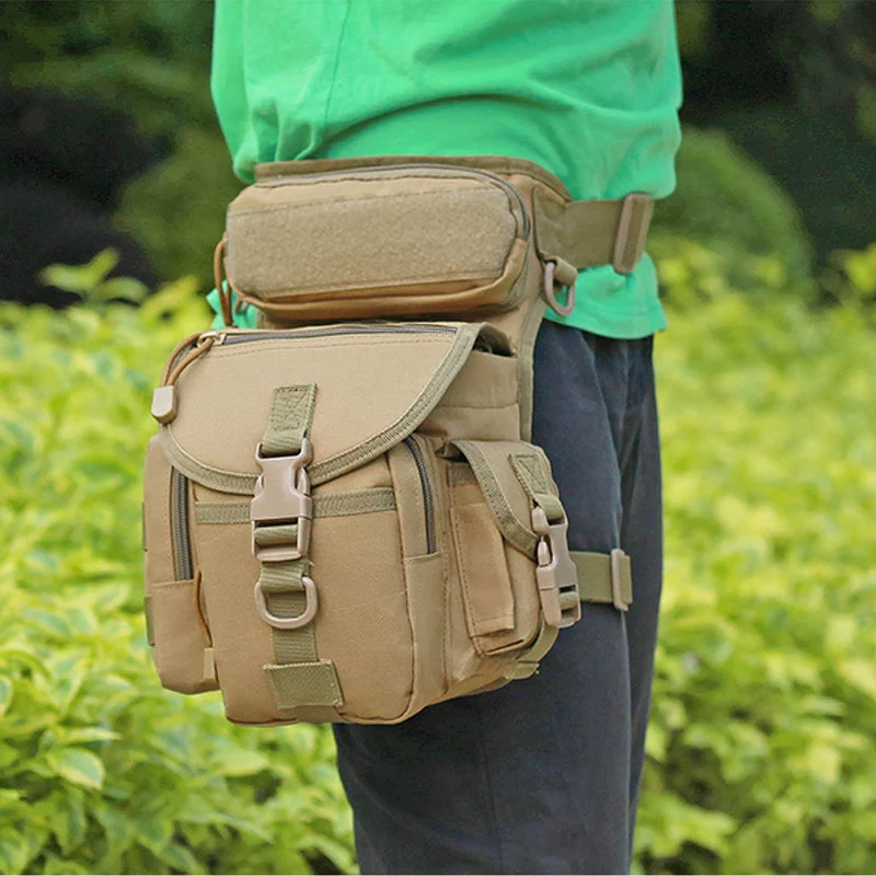 Günstige Mege Militärische Taktische taille tasche Camouflage Molle Bein Tasche Oxford Wasserdicht Armee Gürtel Oberschenkel Tasche Waffe Taille Beutel Dropshipping
