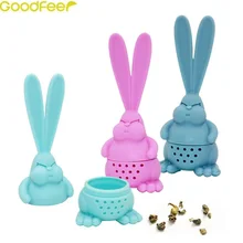 Goodfeer силиконовые кролик Чай Infuser вкладыша Фильтр специй и приправ ситечко для заварки для питья Кофе Чай аксессуары