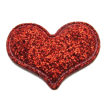 25*20 мм, мягкие блестящие сердца для рукоделия, аппликация в виде сердца на День святого Валентина и повязка на голову для девочек - Цвет: red