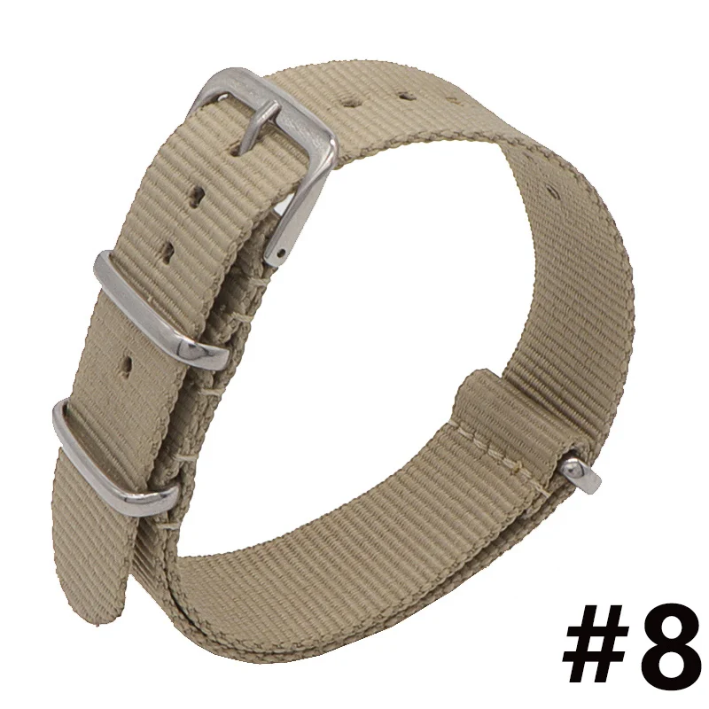 1pcs 18 20 22mm Brand Army Sport nato fabric Nylon strap accessories Bands Buckle belt For 007 James bond Watch Bracelet black