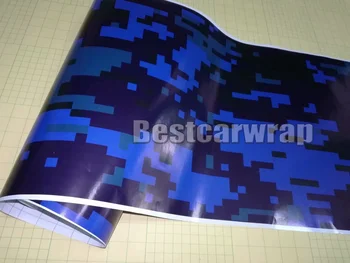 

Dark Blue Digital Camouflage Vinyl Wrap Car wrap Camo Covering sticker foil With Air bubble Free PROTWRAPS size1.52x30m