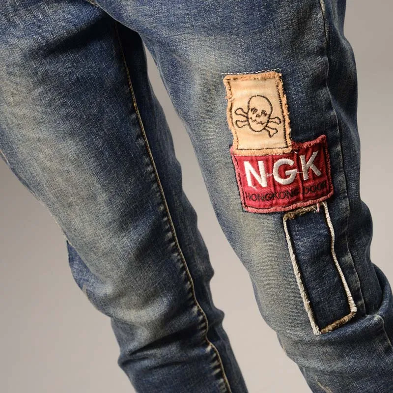 New Spring Women Jeans Ripped Harem jean Pants Vintage Jeans Patchwork Cross Denim Trousers Loose Jeans clothes