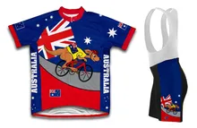 2016 Australia Canguro Jinete Ciclismo Jersey y del babero Kits Strap ciclismo maillot/ciclismo ropa Jersey de Bicicleta de Carretera