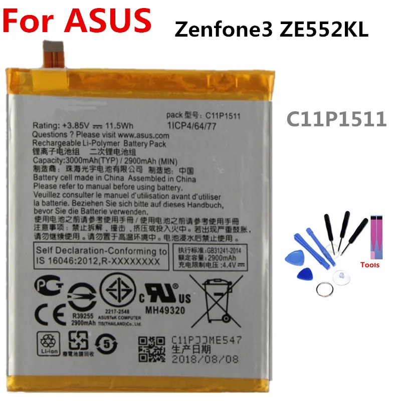 

C11P1511 battery FOR Asus Zenfone3 ZE552KL 3000mAh lithium battery li-ion polymer battery High capacit