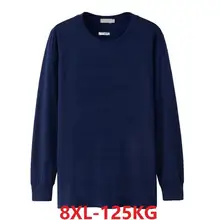 Camiseta masculina de inverno 5xl 8xl manga comprida barato grande venda outono xl tamanho grande 7xl 6xl camiseta de algodão em casa preto