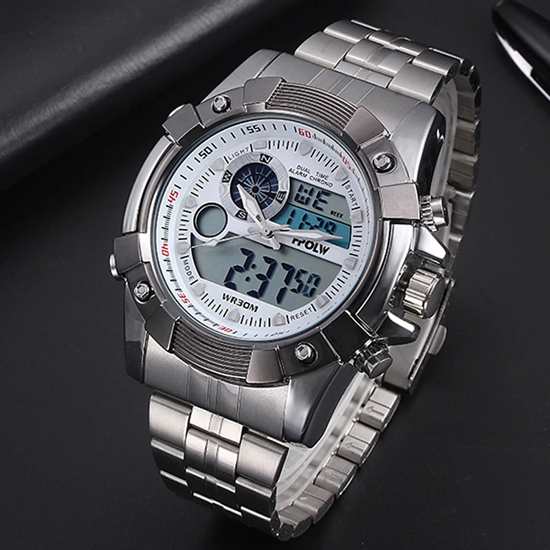 

Men Army Military Sport Watch HPOLW Men Luxury Brand Waterproof Watches Full Steel Quartz Analog Male Clock Relogios Masculinos