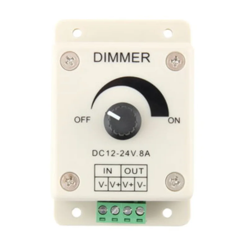 Adjustable 8A 12V LED Strip Light Switch Dimmer Brightness Controller Accessories