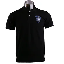 2017 Game Resident Evil 7 Biohazard Umbrella Logo Mens Casual Short Sleeve Cotton Black Embroidered Polo Shirts Tops