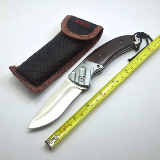 New Folding Knife 7Cr17Mov Blade Wood Handle 15cm Outdoor Survival Camping Mini Pocket Knife Wood Handle Fishing EDC knives 3