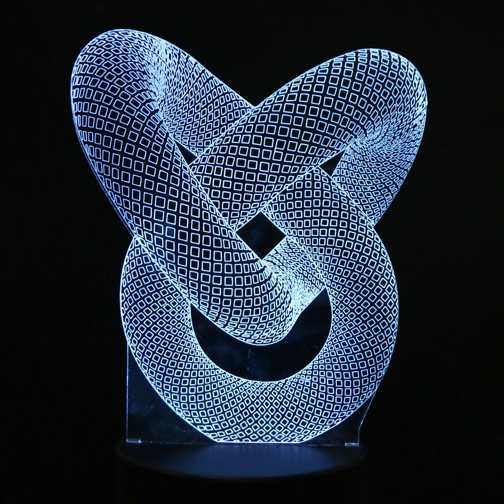 

Table Lamp Night 7 Color Change LED Desk Table Light 3D Bulbing Light Heart Visual Illusion LED Atmosphere Lamp Novelty Light