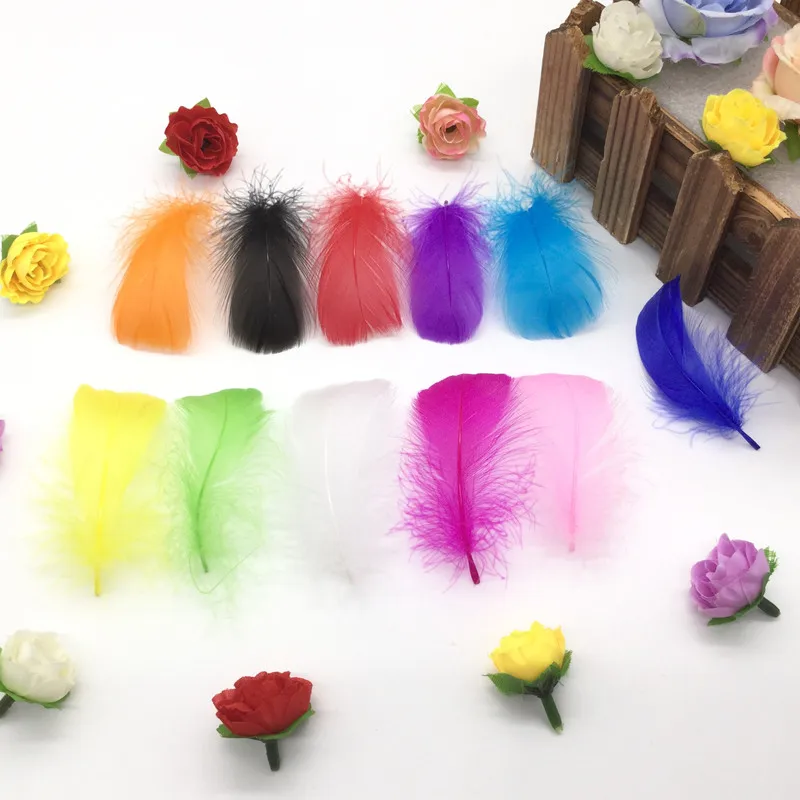 

Natural Feathers 100 Pcs/Lot 4-7cm 1-2 Inch Small Floating Goose Feather Colourful Feathers Plume For Decoration Plumes Craft