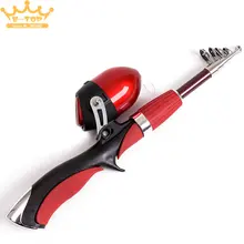 Mini Portable 1.4M Rod Combo Telescopic Ice Rock Fishing Rod + Closed Spherical Fishing Reel