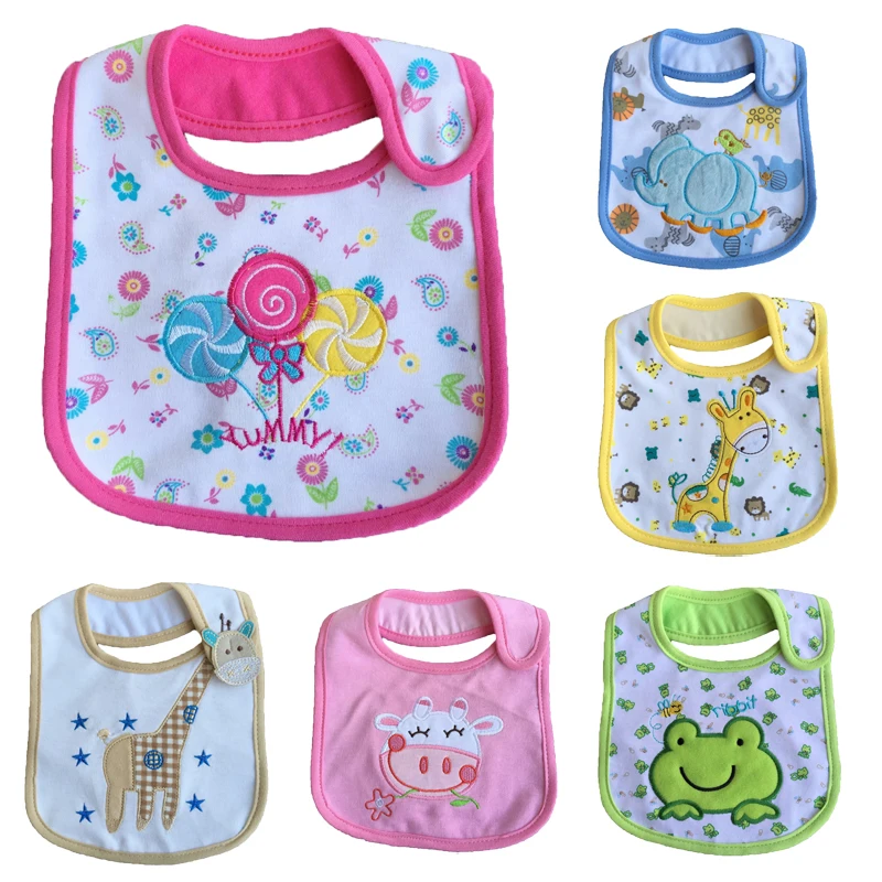3PCS /LOT Mixed sales cotton baby bibs waterproof infant bibs(send by