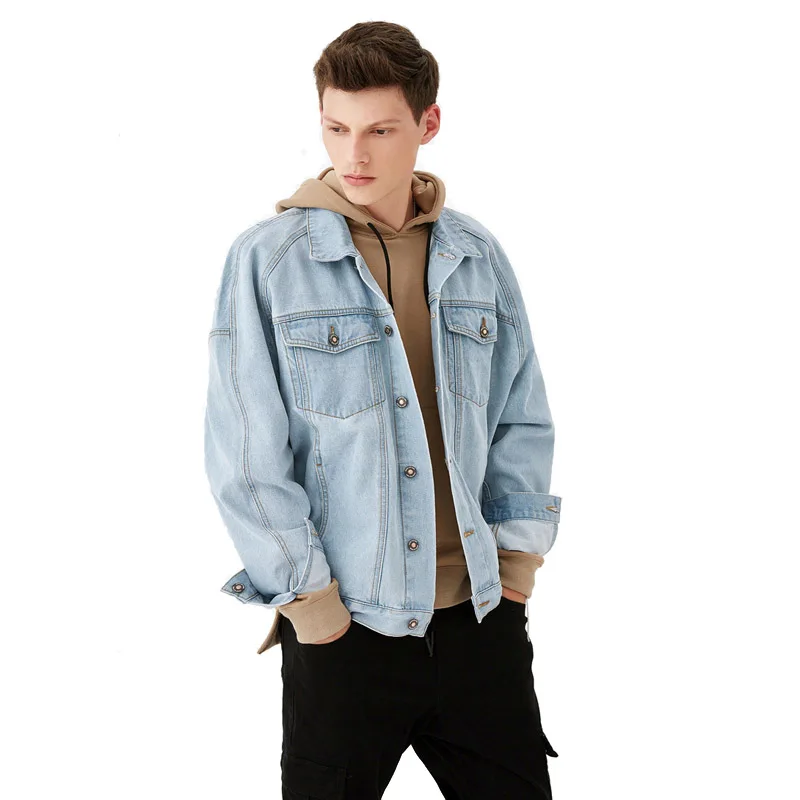 2018 Новинка Arrvial Мужская Весенняя Повседневная джинсовая куртка модная куртка мужская универсальная Классическая Азиатский размер Veste Homme