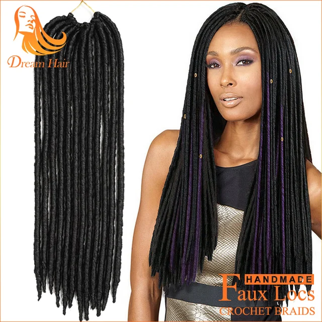 18 Natural Faux Locs Braid Hair Janet Collection Havana Mambo 18 Natural Faux Locs Braid Hair Janet Collection Havana Mambo Dreadlocs Kanekalon Soft Dread
